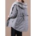 Loose fitting warm winter coat hooded drawstring parkas