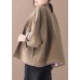 Casual khaki women casual thick stand collar outwear