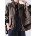 Vintage Caramel Zip Up low high design Corduroy Coat Spring