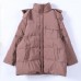 Fine plus size snow jackets pink hooded zippered goose Down coat