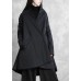 Warm oversize down jacket overcoat black v neck pockets coats