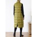 thick yellow green casual outfit casual down jacket stand collar sleeveless winter outwear