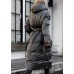 Casual Green Loose Thick tie waist Winter Duck Down down coat