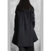 Warm oversize down jacket overcoat black v neck pockets coats