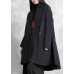 Warm oversize down jacket overcoat black v neck pockets coats