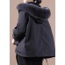 Fine plus size down jacket overcoat black hooded fur collar goose Down coat