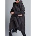 Fine Black Asymmetrical Cloak Duck Down Winter Coats Winter