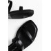 Mishelle Black Leather Strappy Sandal