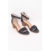 Mickee Navy Leather Heel