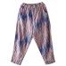 Printed casual plus size elastic waist nine-point harem pants