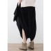 2021 Fall new black women's original design literary irregular asymmetric wide legs