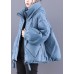 Unique Blue hooded Cloak Warm Winter Duck Down Puffers Coat