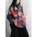 New plus size warm winter coat floral v neck pockets Parkas for women