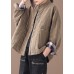 Casual khaki women casual thick stand collar outwear