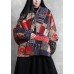 New plus size warm winter coat floral v neck pockets Parkas for women