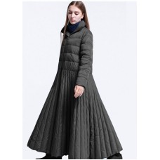 Chic Black Casual Pockets Circle Winter Duck Down down coat