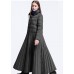 Chic Black Casual Pockets Circle Winter Duck Down down coat