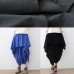 2021 Fall new black women's original design literary irregular asymmetric wide legs