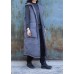 women plus size clothing winter jacket stand collar coats dark gray hooded sleeveless coats