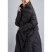 Fine Black Asymmetrical Cloak Duck Down Winter Coats Winter