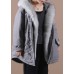 Loose fitting warm winter coat hooded drawstring parkas