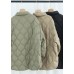 Elegant Khaki PeterPan Collar Pockets Button Winter Duck Down Coat